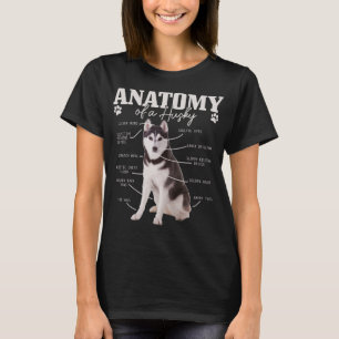 Camiseta Anatomía De Un Husky Siberiano Divertido Perro Cut