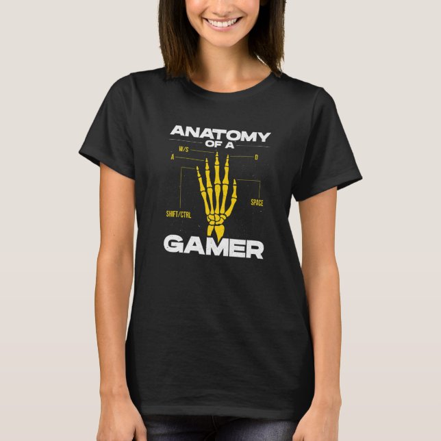 Camiseta Anatomía De Un Jugador De Videojuegos Jugador Gami (Anverso)