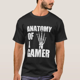 Camiseta Anatomía De Un Jugador Gracioso Gaming Skeleton Ha