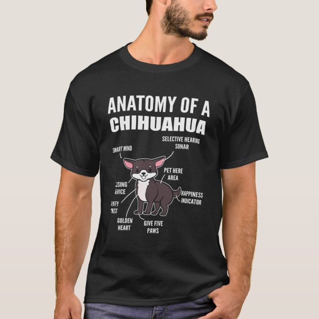 Camiseta Anatomía De Un Mascota Groomer Chihuahua (Anverso)