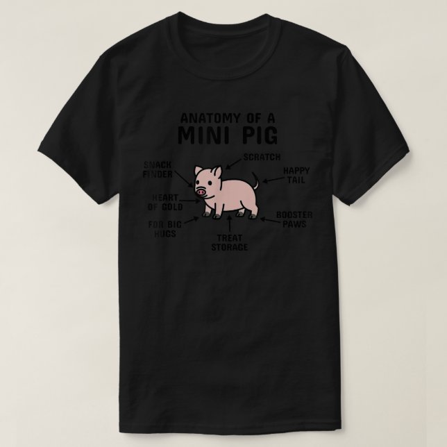 Camiseta Anatomía De Un Mini Mascota De Cerdo165 (Diseño del anverso)