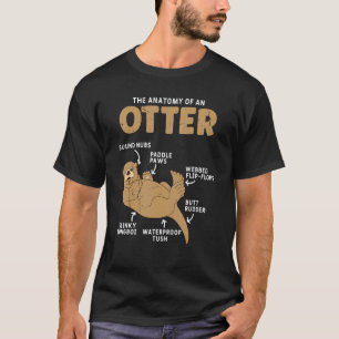 Camiseta Anatomía De Un Otter Cute Animal Mammal World Otte