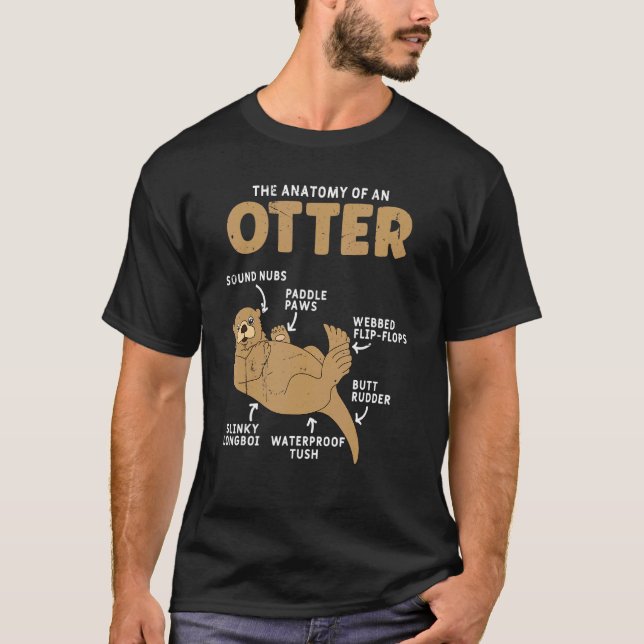 Camiseta Anatomía De Un Otter Cute Animal Mammal World Otte (Anverso)