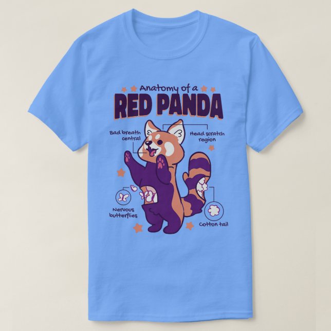 Camiseta Anatomía De Un Panda Rojo 1 (Diseño del anverso)