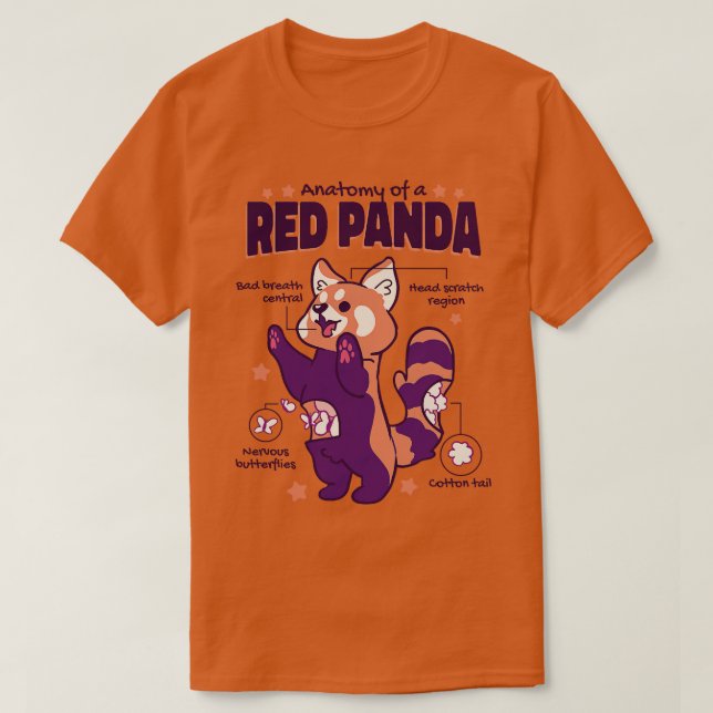 Camiseta Anatomía De Un Panda Rojo 1 (Diseño del anverso)