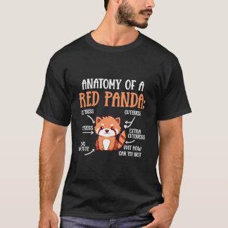 Camiseta Anatomía de un Panda Rojo Ciencia Zoólogo Panda
