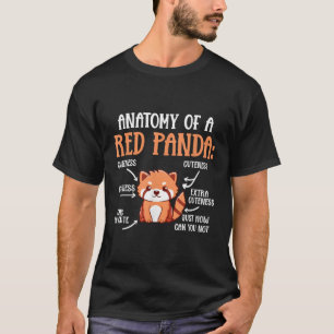 Camiseta Anatomía De Un Panda Rojo Científico Zoólogo Panda