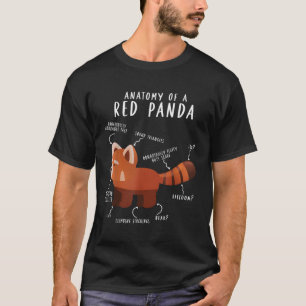 Camiseta Anatomía De Un Panda Rojo Científico Zoólogo Panda