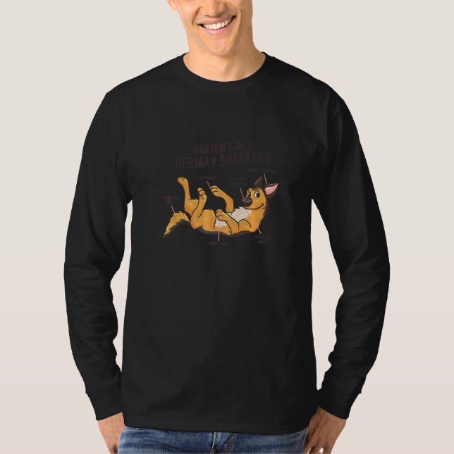 Camiseta Anatomía De Un Pastor Alemán De Perro Gracioso (Anverso)