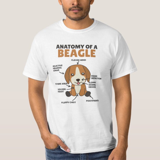 Camiseta Anatomía De Un Perro Beagle Cute Cachorro (Anverso)
