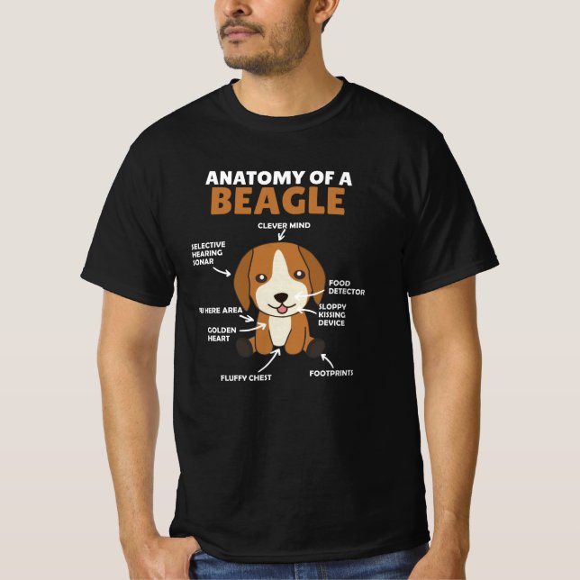 Camiseta Anatomía De Un Perro Beagle Cute Cachorro (Anverso)
