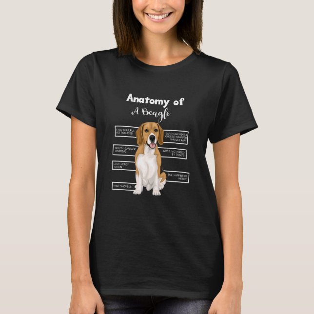 Camiseta Anatomía De Un Perro Beagle Gracioso (Anverso)