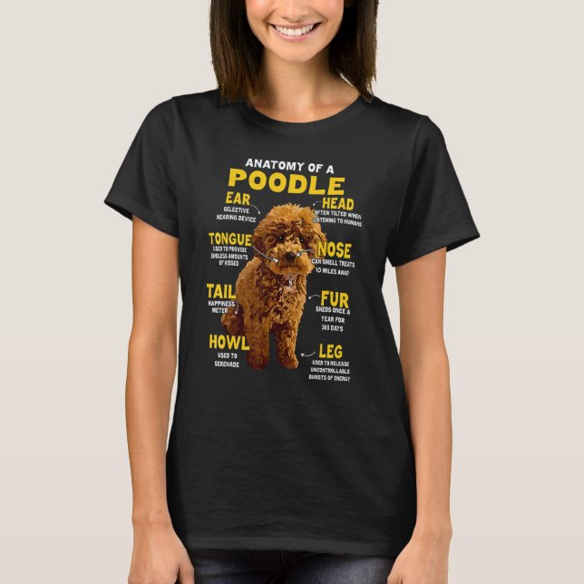 Camiseta Anatomía de un perro Caniche Toy (Anverso)