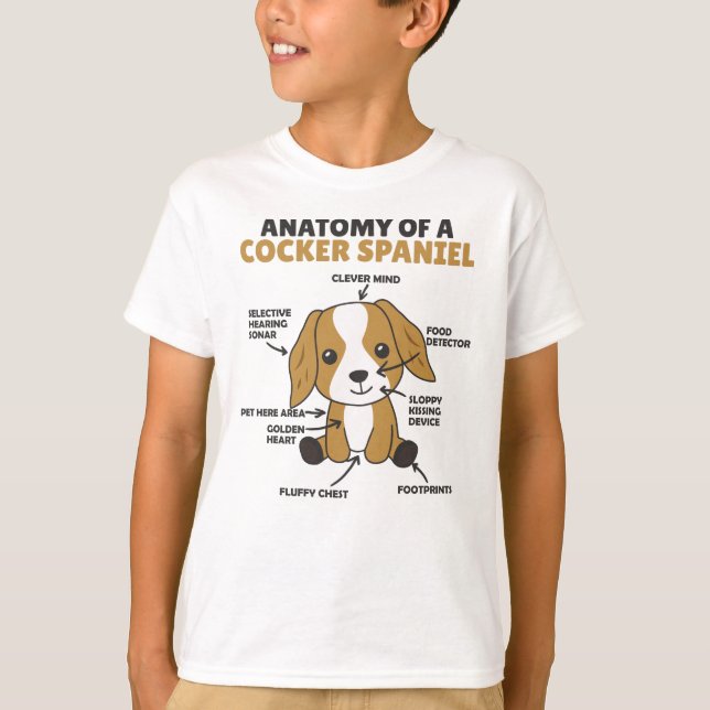 Camiseta Anatomía De Un Perro Cocker Spaniel Cute Puppy (Anverso)