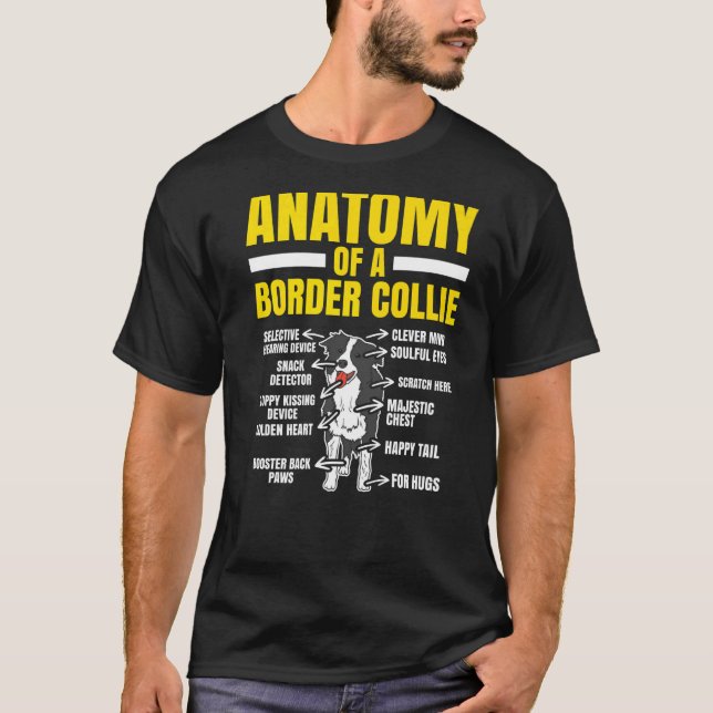Camiseta Anatomía De Un Perro Collie Fronterizo Perro Perro (Anverso)