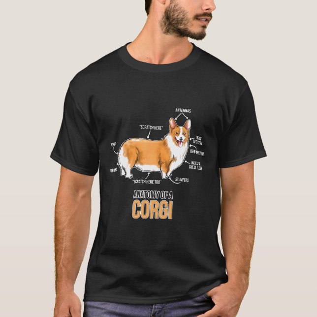 Camiseta Anatomía de un perro Corgi T (Anverso)