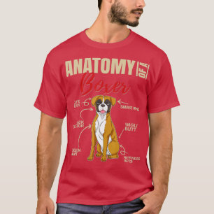 Camiseta Anatomía de un perro de boxeo gracioso