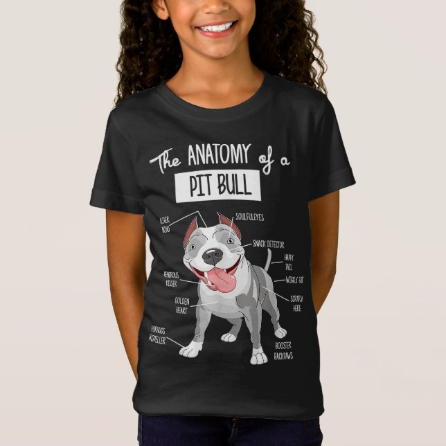 Camiseta Anatomía De Un Perro De Pitbull (Anverso)