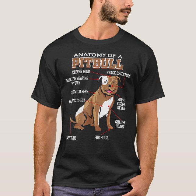 Camiseta Anatomía De Un Perro De Pitbull 4 (Anverso)