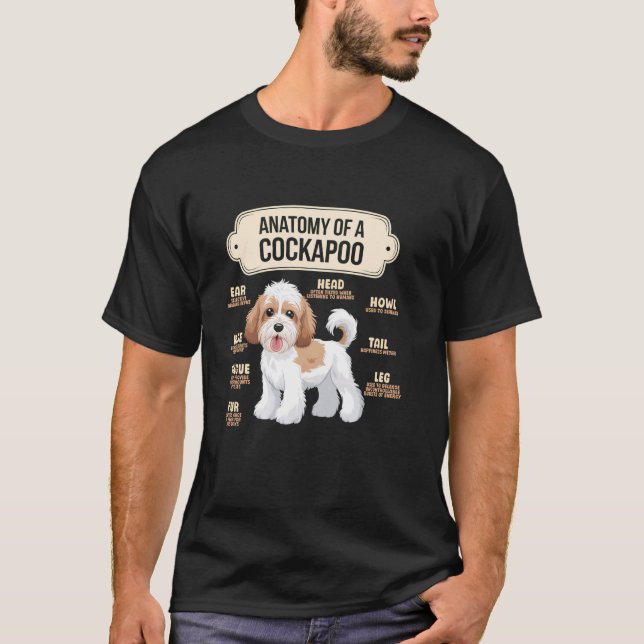 Camiseta anatomía de un perro de raza Cockapoo amante de lo (Anverso)