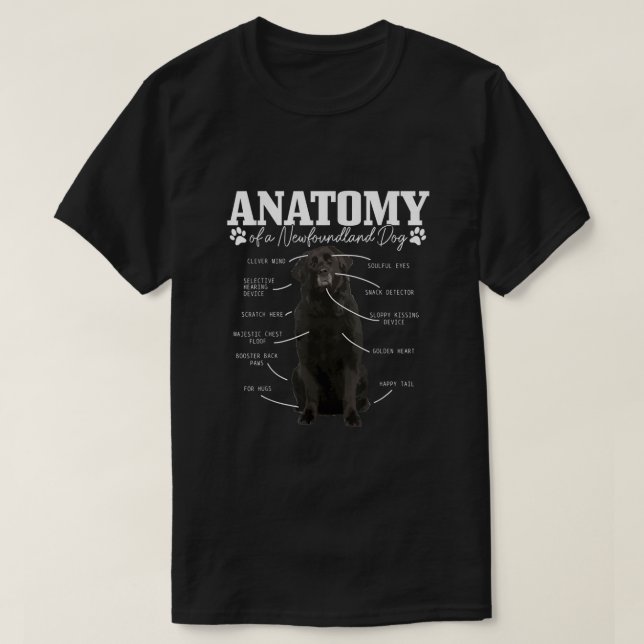 Camiseta Anatomía De Un Perro De Terranova Graciosa Cuta Nu (Diseño del anverso)