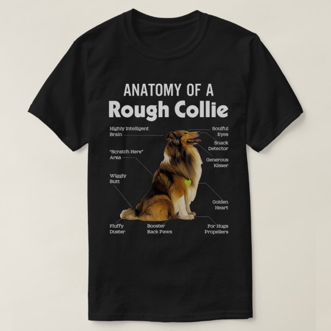 Camiseta Anatomía De Un Perro Difícil De Collie Funny (Diseño del anverso)