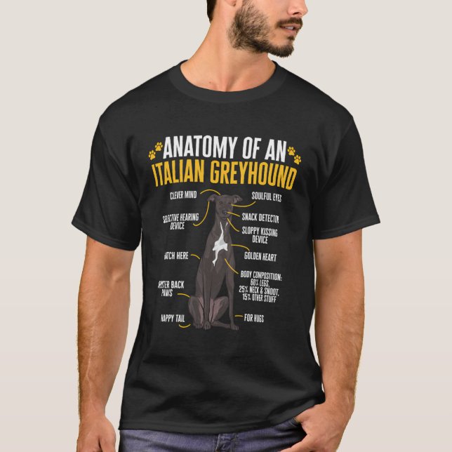 Camiseta Anatomía De Un Perro Griego Italiano (Anverso)