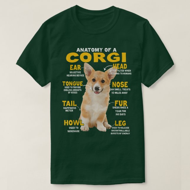 Camiseta Anatomía De Un Perro Honesto Corgi (Diseño del anverso)