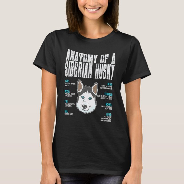 Camiseta Anatomía de un perro Husky (Anverso)