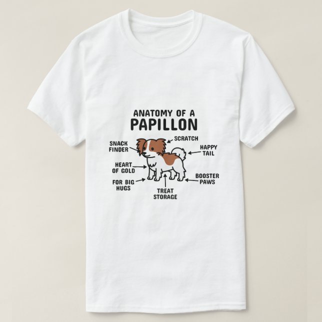 Camiseta Anatomía De Un Perro Papillón 2 (Diseño del anverso)