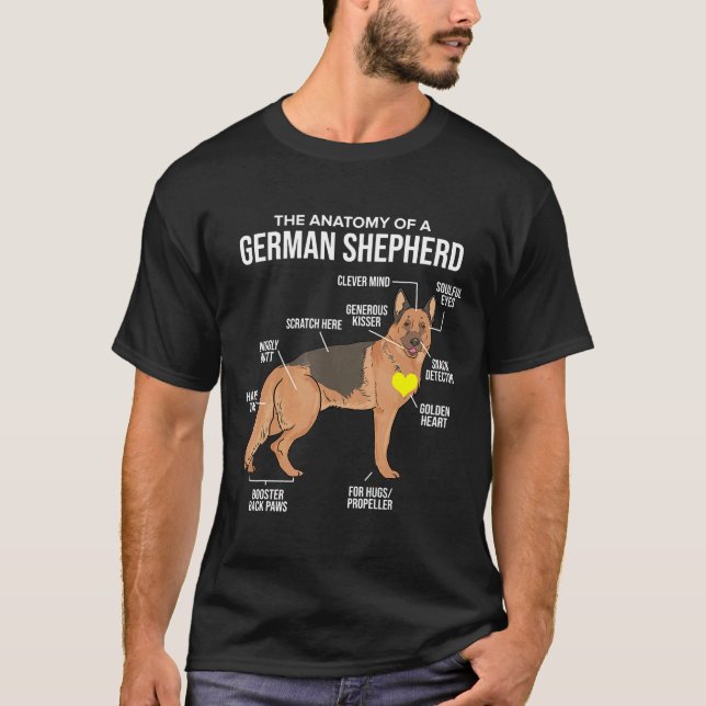 Camiseta Anatomía De Un Perro Pastor Alemán (Anverso)