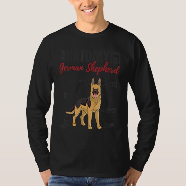 Camiseta Anatomía De Un Perro Pastor Alemán (Anverso)