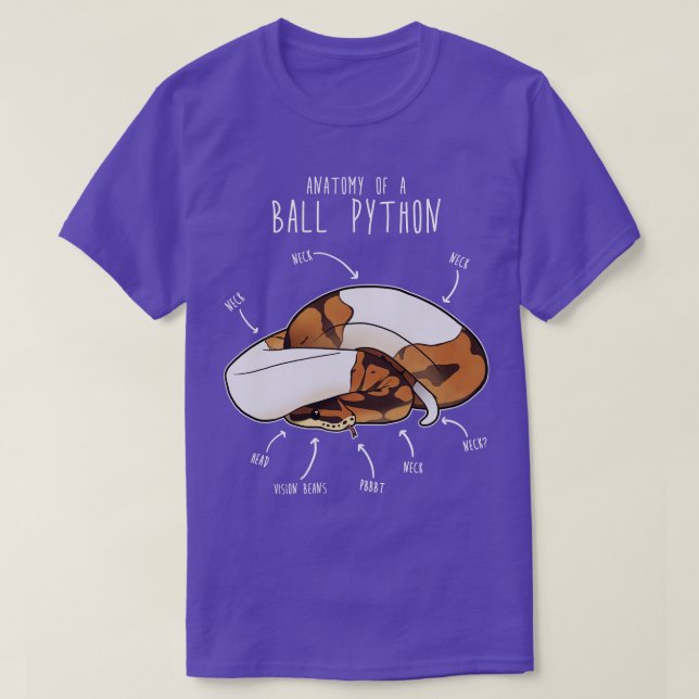 Camiseta Anatomía de un Piebald Ball Python (Diseño del anverso)