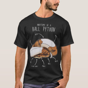Camiseta Anatomía de un Piebald Ball Python, gracioso repti