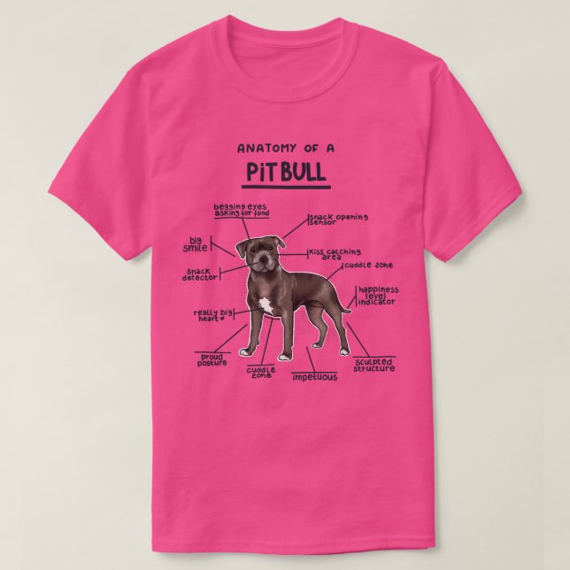 Camiseta Anatomía de un PitBull 2 (Diseño del anverso)