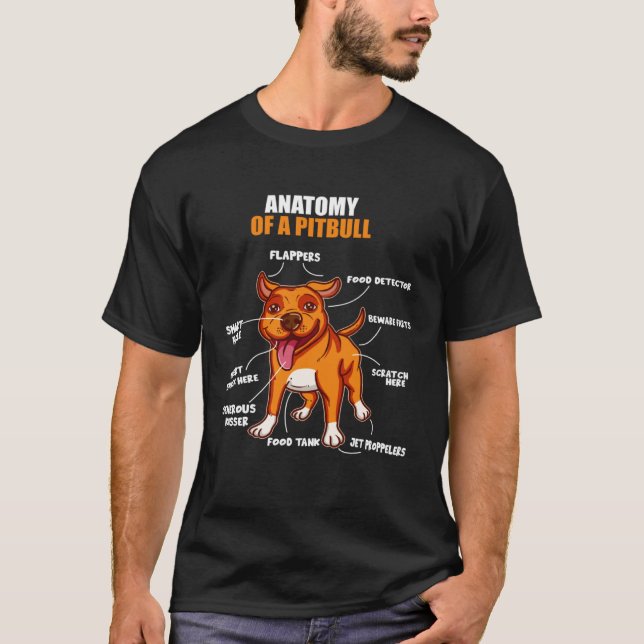 Camiseta Anatomía de un Pitbull Stafford Bully Bulldog Pit  (Anverso)