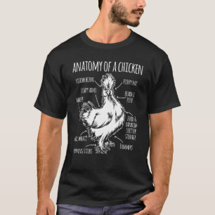 Camiseta Anatomía De Un Pollo De Granja De Pollo