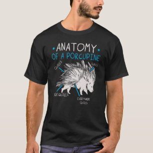 Camiseta Anatomía De Un Porcupine Púrpura De Un Animal Porc