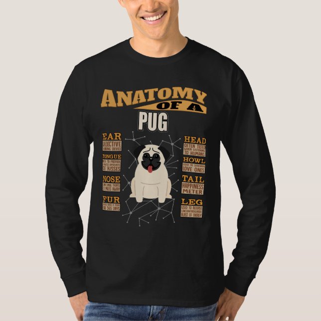Camiseta Anatomía De Un Pug - Funny Pug Design Classic T-Sh (Anverso)