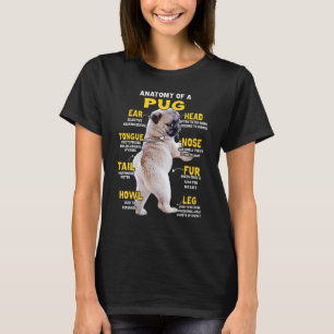 Camiseta Anatomía de un Pug Perro Divertido