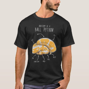 Camiseta Anatomía de un Python albino ball, un reptil graci
