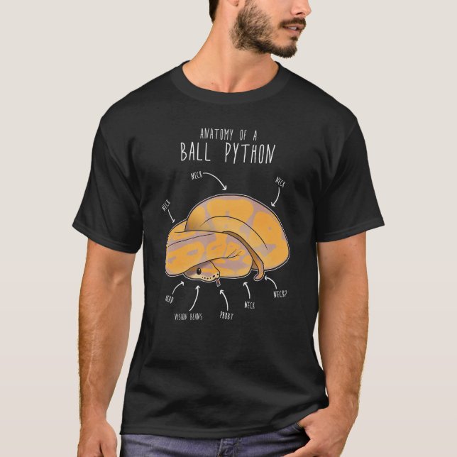 Camiseta Anatomía de un Python de Banana Ball, un reptil gr (Anverso)