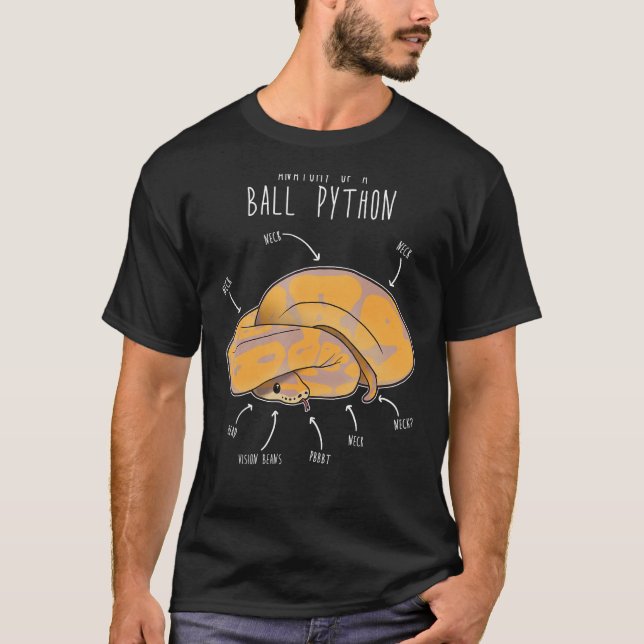 Camiseta Anatomía de un Python de Banana Ball, un reptil gr (Anverso)