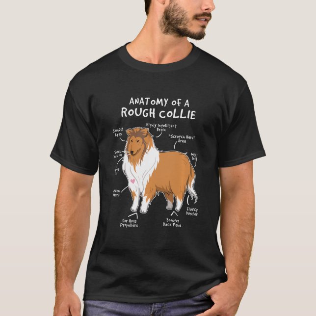 Camiseta Anatomía De Un Regalo De Cachorro Rough Collie Fun (Anverso)