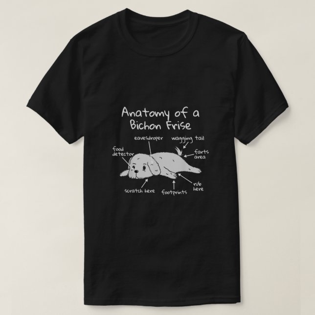 Camiseta Anatomía De Un Regalo De Perro Gracioso De Una Fri (Diseño del anverso)