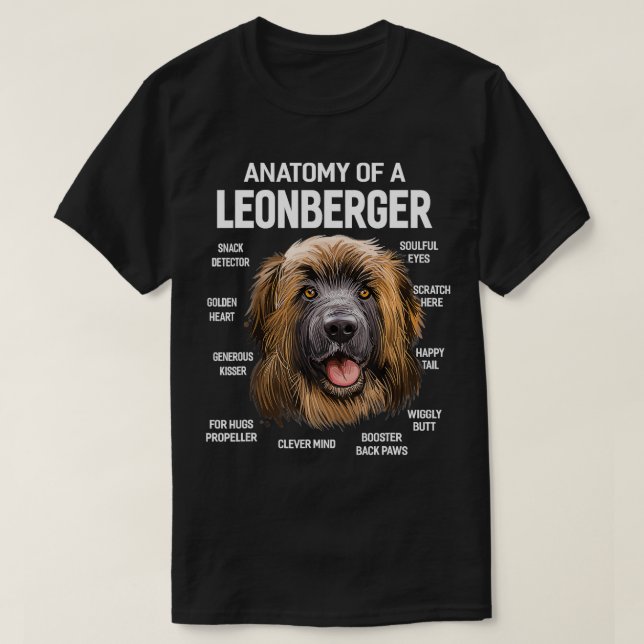 Camiseta Anatomía de un regalo gracioso de Leonberger Dog (Diseño del anverso)
