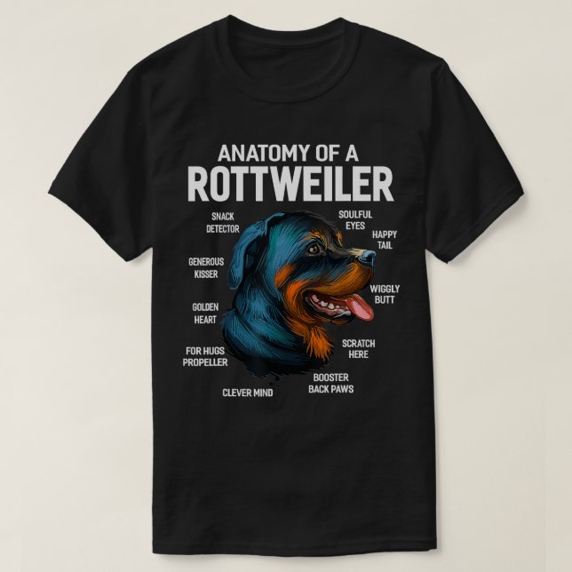 Camiseta Anatomía de un regalo gracioso de perro de Rottwei (Diseño del anverso)