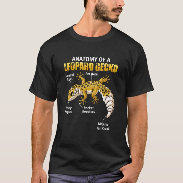 Camiseta Anatomía De Un Reptil Animal Gecko Lizard Leopard (Anverso)