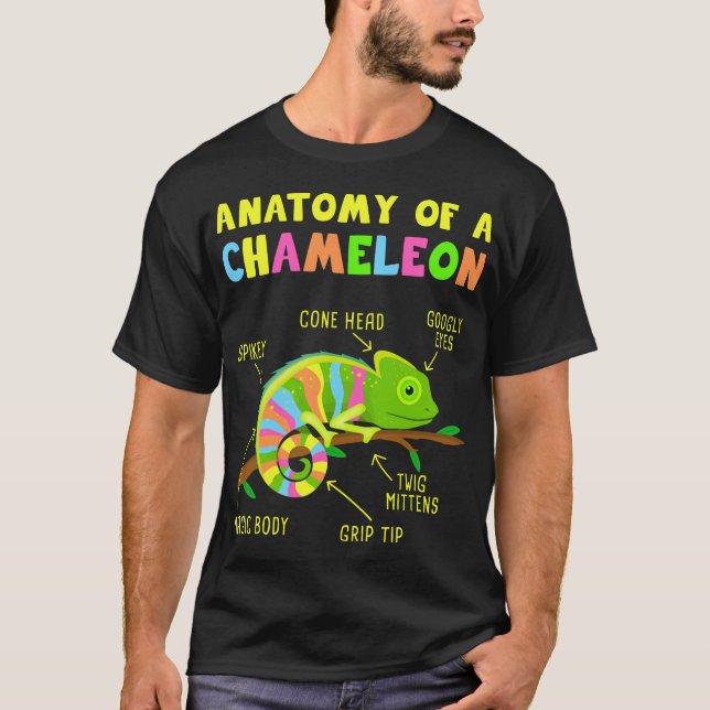 Camiseta Anatomía de un reptil Chameleon Lizard (Anverso)