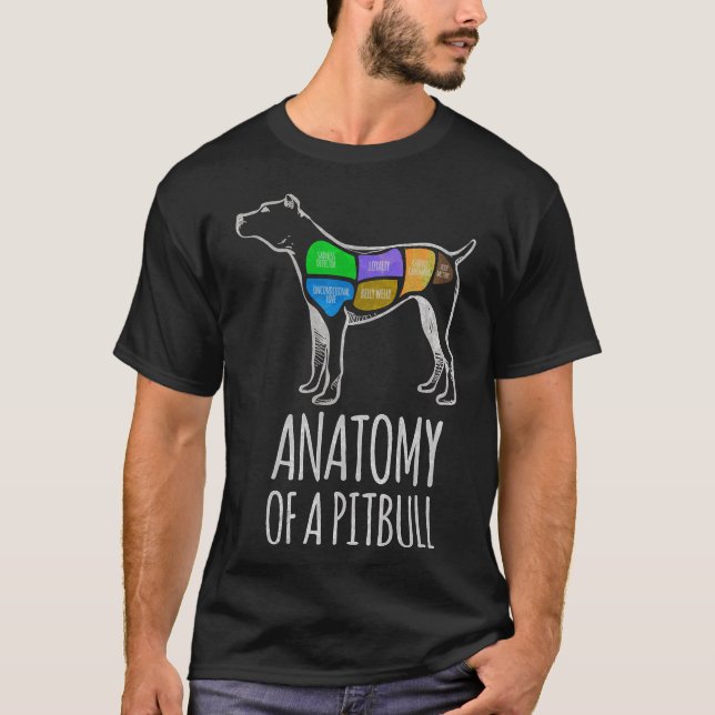 Camiseta Anatomía De Un Toro De Pit Gracioso Para Los Amant (Anverso)